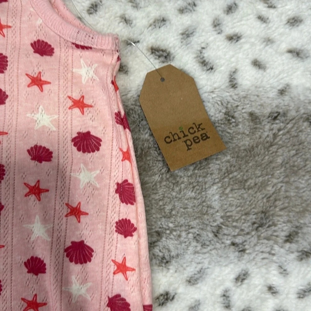 NWT! Chick Pea matching set baby girls 6-9 months tropical seashell resortwear